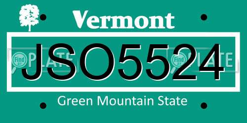 JSO5524 Vermont License Plate