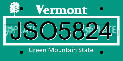 JSO5824 Vermont License Plate