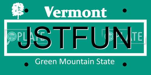 JSTFUN Vermont License Plate