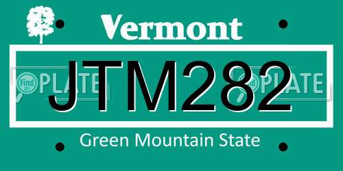 JTM282 Vermont License Plate