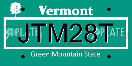 JTM28T Vermont License Plate