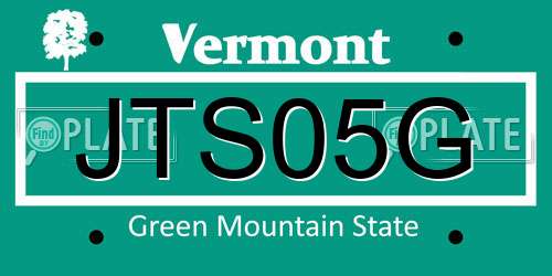 JTS05G Vermont License Plate
