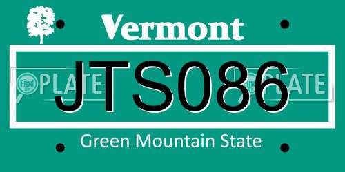 JTS086 Vermont License Plate