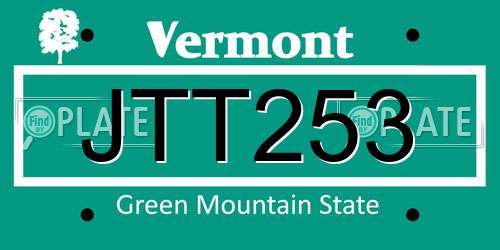 JTT253 Vermont License Plate