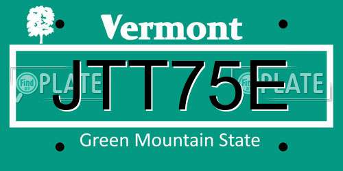 JTT75E Vermont License Plate