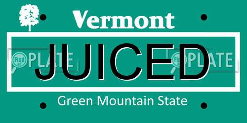 JUICED Vermont License Plate