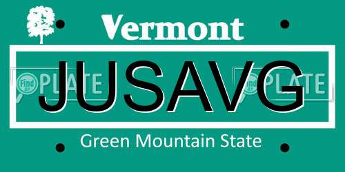 JUSAVG Vermont License Plate