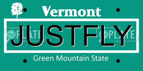 JUSTFLY Vermont License Plate