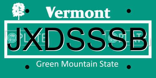 JXDSSSB Vermont License Plate