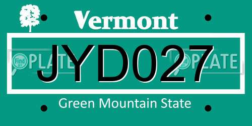 JYD027 Vermont License Plate