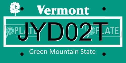 JYD02T Vermont License Plate