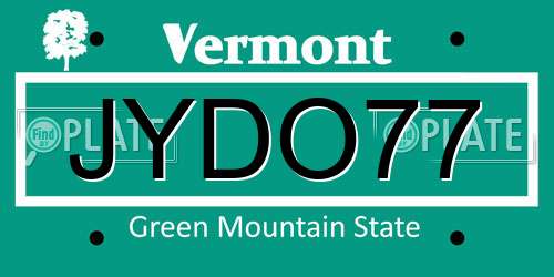 JYDO77 Vermont License Plate