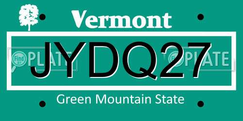 JYDQ27 Vermont License Plate