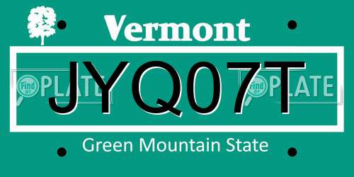 JYQ07T Vermont License Plate