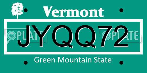 JYQQ72 Vermont License Plate