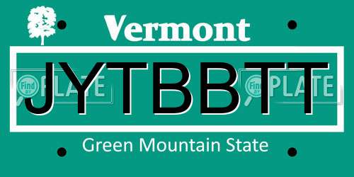 JYTBBTT Vermont License Plate