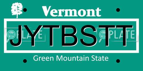 JYTBSTT Vermont License Plate
