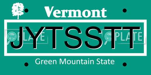 JYTSSTT Vermont License Plate