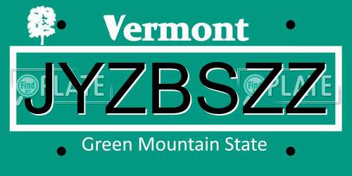 JYZBSZZ Vermont License Plate