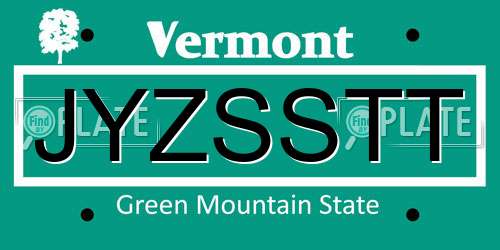 JYZSSTT Vermont License Plate