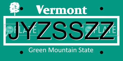 JYZSSZZ Vermont License Plate
