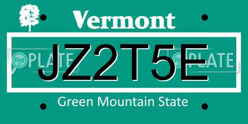 JZ2T5E Vermont License Plate