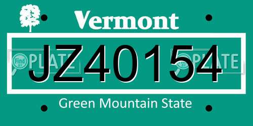 JZ40154 Vermont License Plate