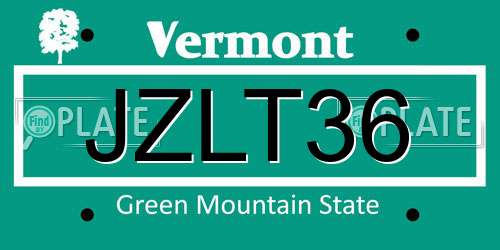 JZLT36 Vermont License Plate