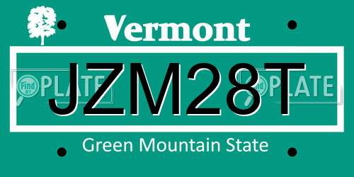 JZM28T Vermont License Plate