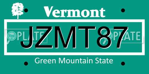 JZMT87 Vermont License Plate