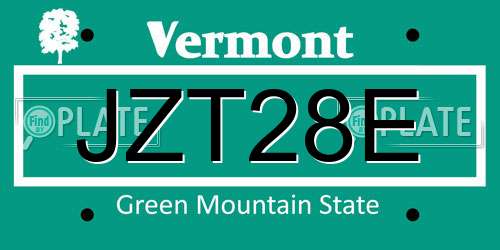 JZT28E Vermont License Plate