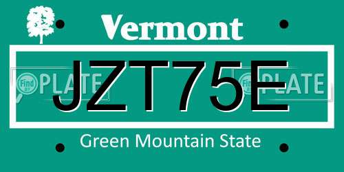 JZT75E Vermont License Plate