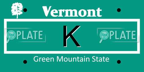 K Vermont License Plate