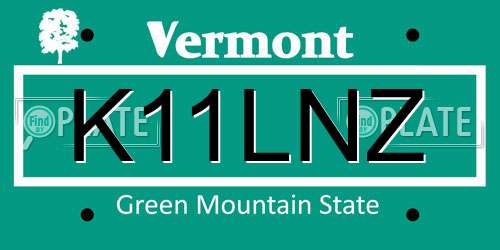 K11LNZ Vermont License Plate