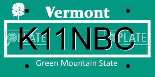 K11NBC Vermont License Plate