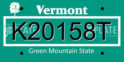 K20158T Vermont License Plate