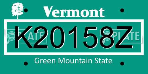 K20158Z Vermont License Plate