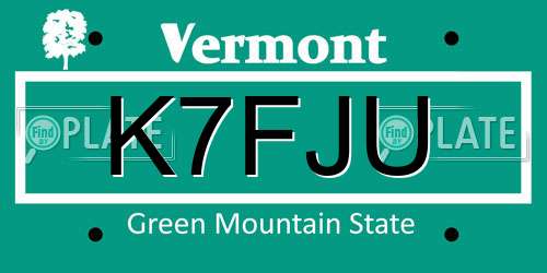 K7FJU Vermont License Plate