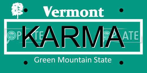 KARMA Vermont License Plate