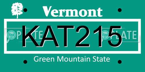 KAT215 Vermont License Plate