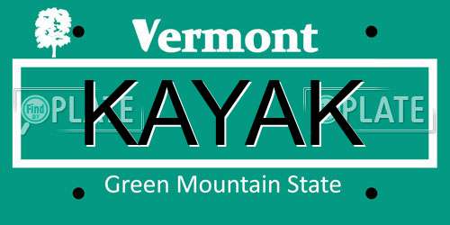 KAYAK Vermont License Plate