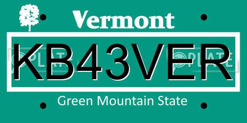 KB43VER Vermont License Plate