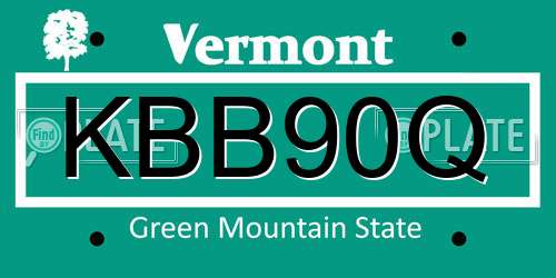 KBB90Q Vermont License Plate