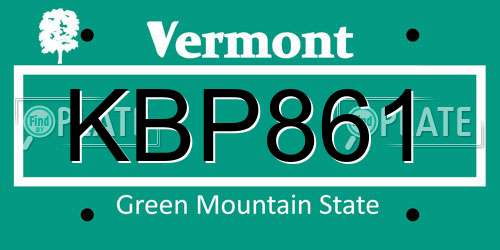 KBP861 Vermont License Plate
