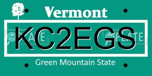 KC2EGS Vermont License Plate