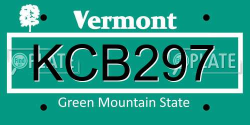 KCB297 Vermont License Plate