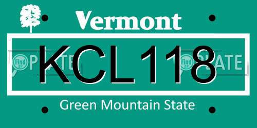 KCL118 Vermont License Plate