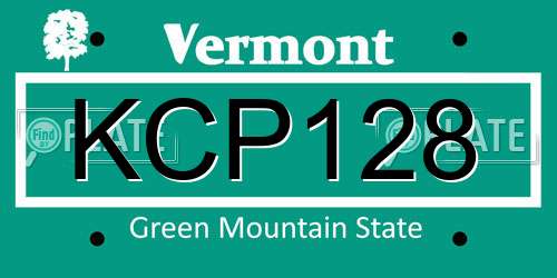 KCP128 Vermont License Plate