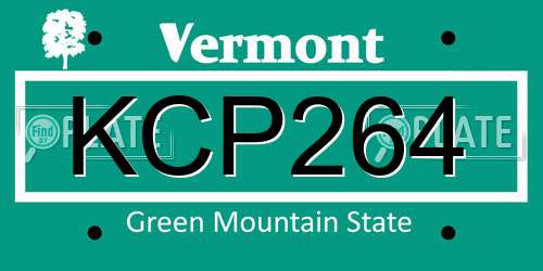 KCP264 Vermont License Plate