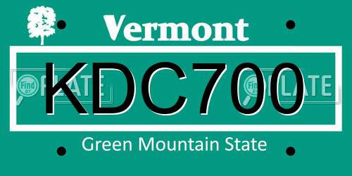 KDC700 Vermont License Plate
